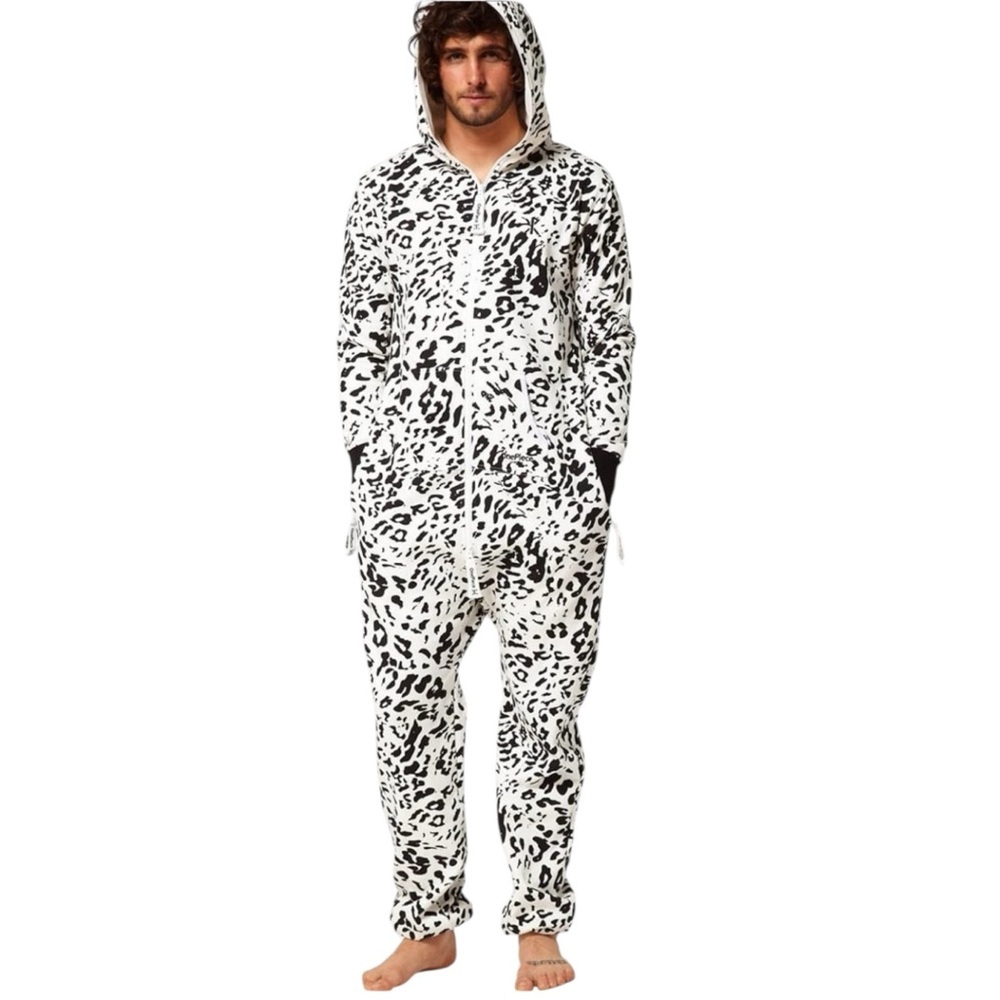 ONEPIECE Hooded Animal Leopard Print Onesie Jumpsuit